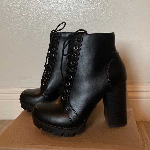 Lace Up High Heel Booties - Picture 5 of 9